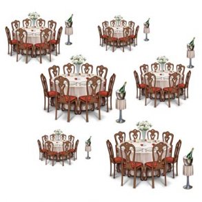 Champagnekylare och eleganta tabeller